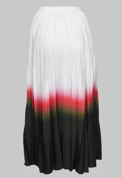 Beatrice B Skirts^Pleated Skirt in White Faded Dye Hem line
