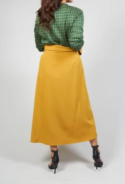 Niù Skirts^Pleated Skirt with Sash in Mustard