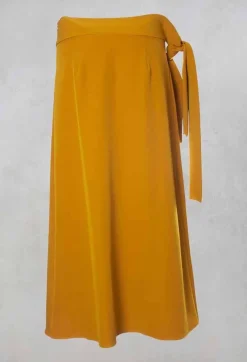 Niù Skirts^Pleated Skirt with Sash in Mustard