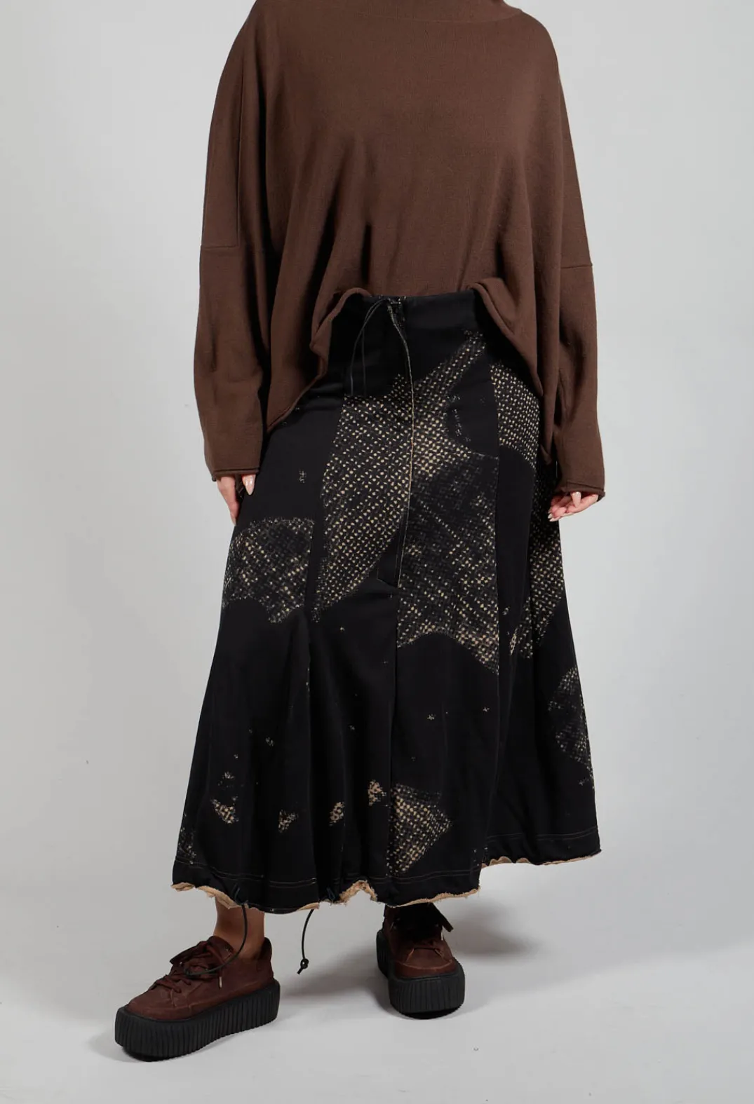 Rundholz Mainline Skirts^Pleated Skirted in Latte Print