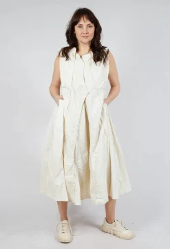 Rundholz Dip Dresses^Pleated Sleeveless Midi Dress in Greige