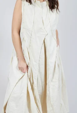 Rundholz Dip Dresses^Pleated Sleeveless Midi Dress in Greige