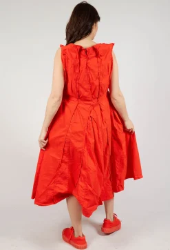 Rundholz Dip Dresses^Pleated Sleeveless Midi Dress in Mandarine