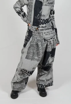 Rundholz Dip Trousers^Pleated Waist Trousers in Black Jacquard