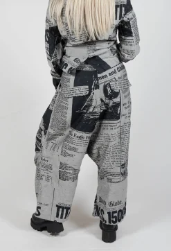 Rundholz Dip Trousers^Pleated Waist Trousers in Black Jacquard