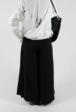 Malloni Trousers^Pleated Wide Leg Pants in Lalabel Nero