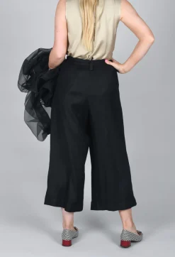 Les Filles d'Ailleurs Trousers^Pleated Wide Leg Trousers in Black