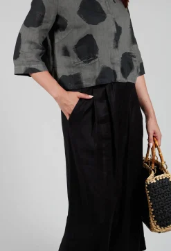 Les Filles d'Ailleurs Trousers^Pleated Wide Leg Trousers in Black