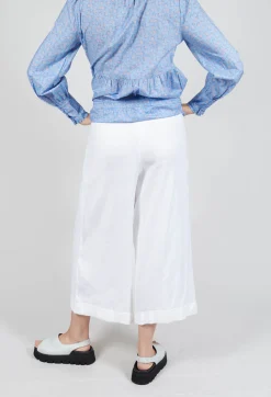 Les Filles d'Ailleurs Trousers^Pleated Wide Leg Trousers in White