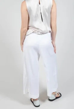 Les Filles d'Ailleurs Trousers^Pleated Wide Leg Trousers in White