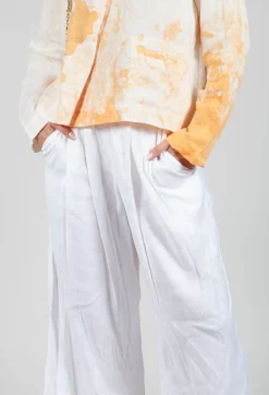 Les Filles d'Ailleurs Trousers^Pleated Wide Leg Trousers in White
