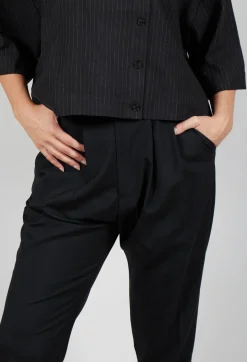SOH Trousers^Pleated Wool Trousers in Black
