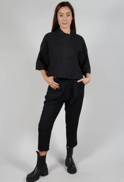 SOH Trousers^Pleated Wool Trousers in Black