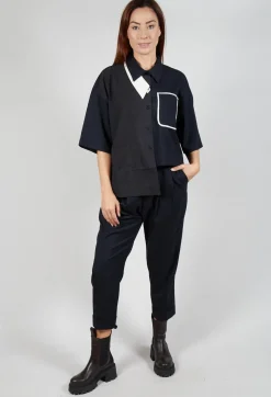 SOH Trousers^Pleated Wool Trousers in Navy