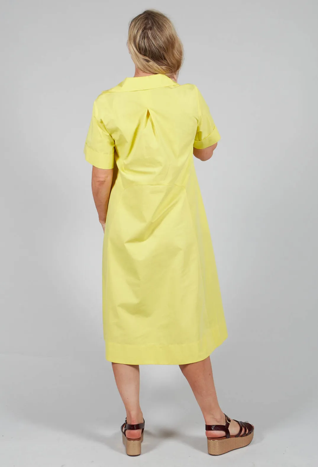 Beatrice B Dresses^Pleats & Lace Dress in Sunflower