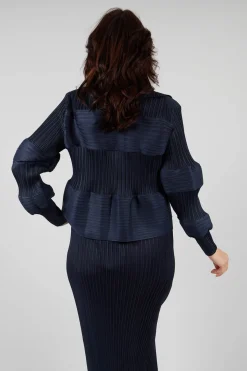 Mei Meij Shirts & Blouses^Plisse Bubble Shirt in Dark Nights