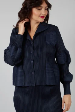 Mei Meij Shirts & Blouses^Plisse Bubble Shirt in Dark Nights