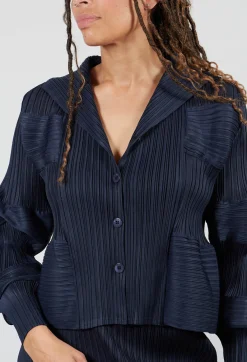 Mei Meij Shirts & Blouses^Plisse Bubble Shirt in Dark Nights