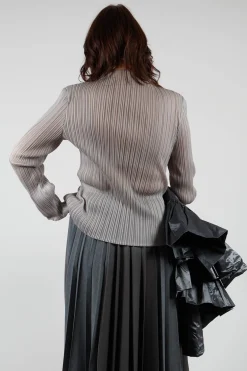 Mei Meij Shirts & Blouses^Plisse Longsleeve Top in Perla