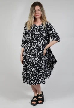 Bread and Butter Dresses^Pocket Dress in White with Black Pois