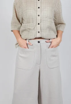 SOH Trousers^Pocket Wool Trousers in Cream