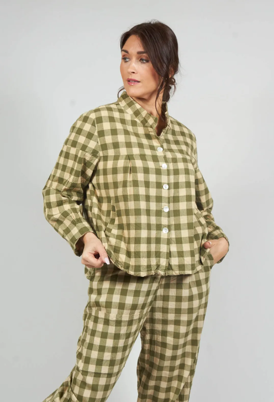 Les Ours Jackets^Poe Jacket in Carreaux Vert