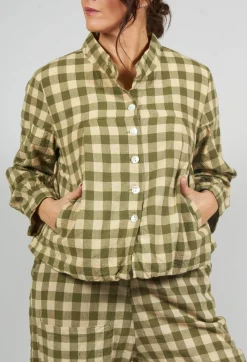 Les Ours Jackets^Poe Jacket in Carreaux Vert