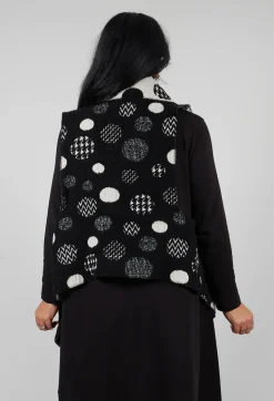 Bread and Butter Jackets^Polka Dot Gillet in Black with White Pois