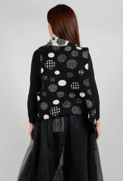 Bread and Butter Jackets^Polka Dot Gillet in Black with White Pois