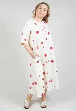 Operificio Neirami Dresses^Polka Dot Smock Dress in Pois Rosso