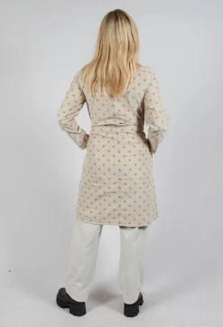 Blueberry Dresses^Polkadot Needlecord Cowl Neck Dress in Sahara