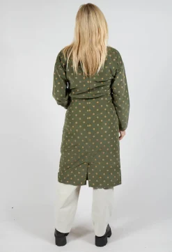 Blueberry Shirts & Blouses^Polkadot Needlecord Open Collar Shirt Dress in Moss