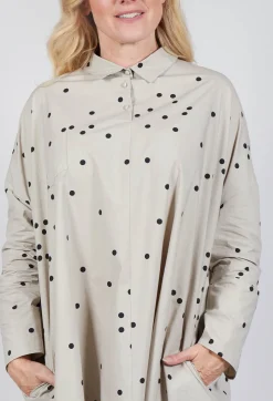 Apuntob Dresses^Polkadot Shirt Dress in Sand