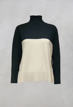 Beatrice B Knitwear^Polo Neck in Peacock Green