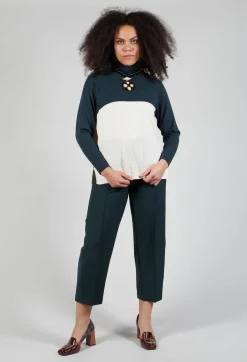 Beatrice B Knitwear^Polo Neck in Peacock Green