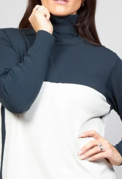 Beatrice B Knitwear^Polo Neck in Peacock Green