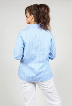 Maliparmi Shirts & Blouses^Poplin Shirt in Azzurro / Bianco