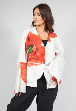 Marc Point Jackets^Poppy Print Jacket in White and Red