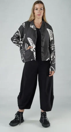Rundholz Black Label Jackets^PRE-ORDER - Boxy Linen Jacket in Navy Print (Pictured in Black Print)