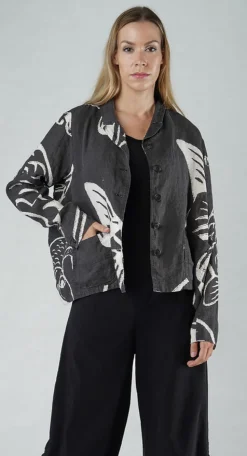 Rundholz Black Label Jackets^PRE-ORDER - Boxy Linen Jacket in Black Print