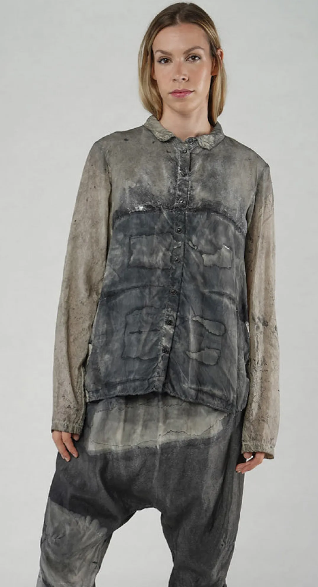 Rundholz Mainline Shirts & Blouses^PRE-ORDER - Button Up Shirt in Moon Pigment (Pictured in Asteroid Pigment)