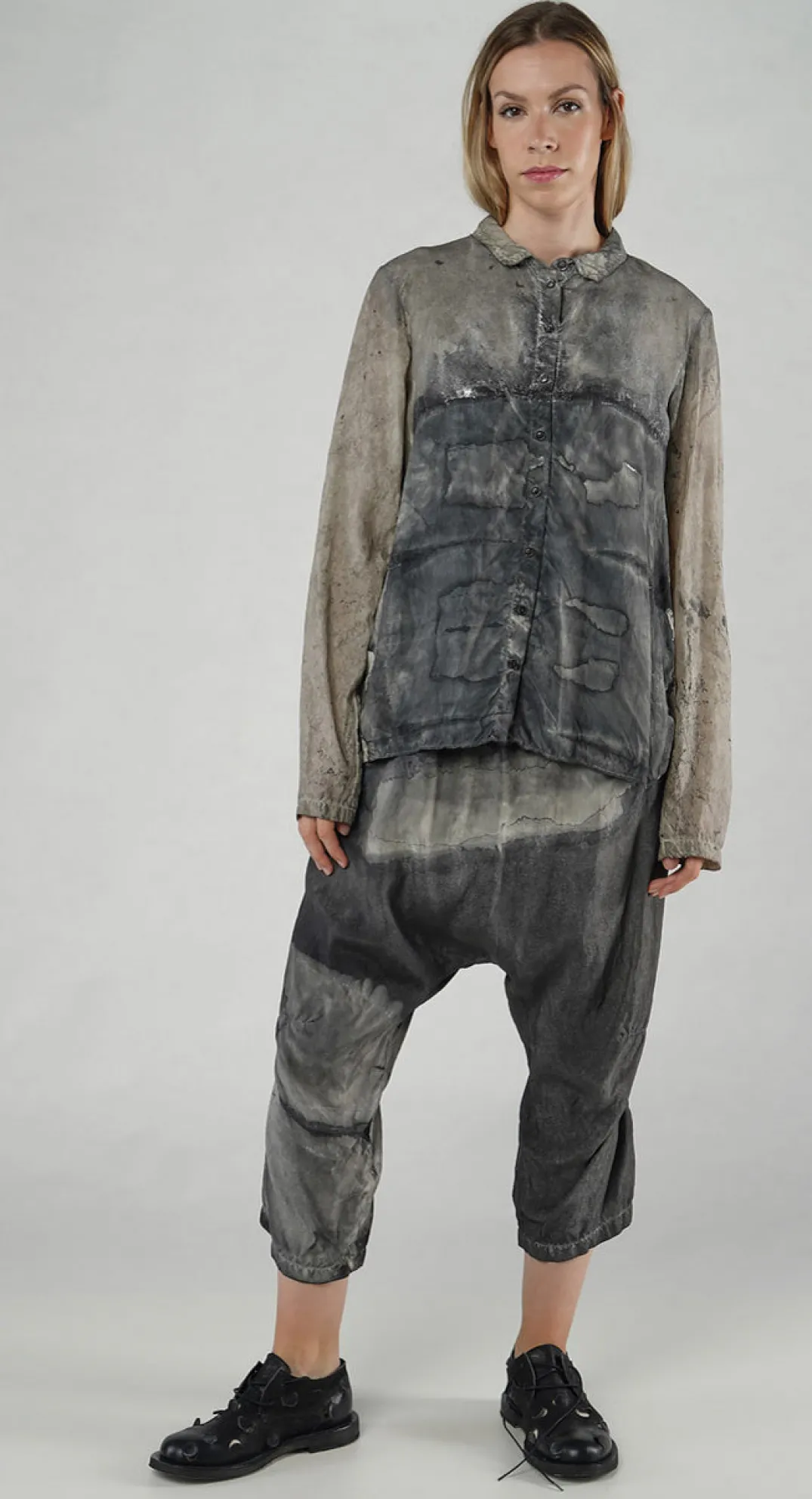Rundholz Mainline Shirts & Blouses^PRE-ORDER - Button Up Shirt in Moon Pigment (Pictured in Asteroid Pigment)