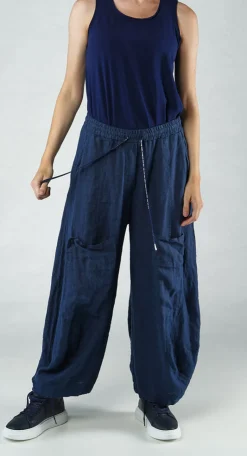 Rundholz Black Label Trousers^PRE-ORDER - Cargo Linen Trousers in Grey (Pictured in Navy)