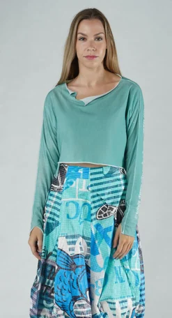 Rundholz Black Label Jumpers^PRE-ORDER - Cropped Pullover in Black Print (Pictured in Aqua Print)