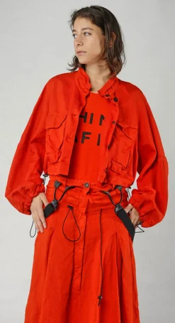 Rundholz Dip Jackets^PRE-ORDER - Cropped Utility Jacket in Greige (Pictured in Mandarine)