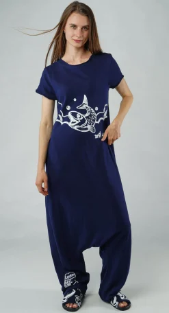 Rundholz Black Label Jumpsuits^PRE-ORDER - Drop Crotch Jumpsuit in Black Print (Pictured in Navy Print)