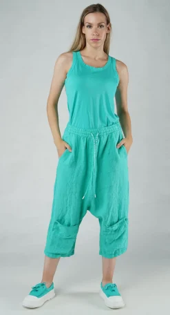 Rundholz Black Label Trousers^PRE-ORDER - Drop Crotch Linen Trousers in Navy (Pictured in Aqua)