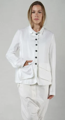 Rundholz Dip Jackets^PRE-ORDER - Fitted Button-Down Jacket in Mandarine (Pictured in Semi Bleach)