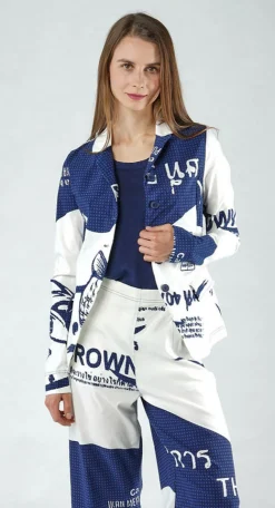 Rundholz Black Label Jackets^PRE-ORDER - Fitted Jacket in Malibu Print (Pictured in Navy Print)