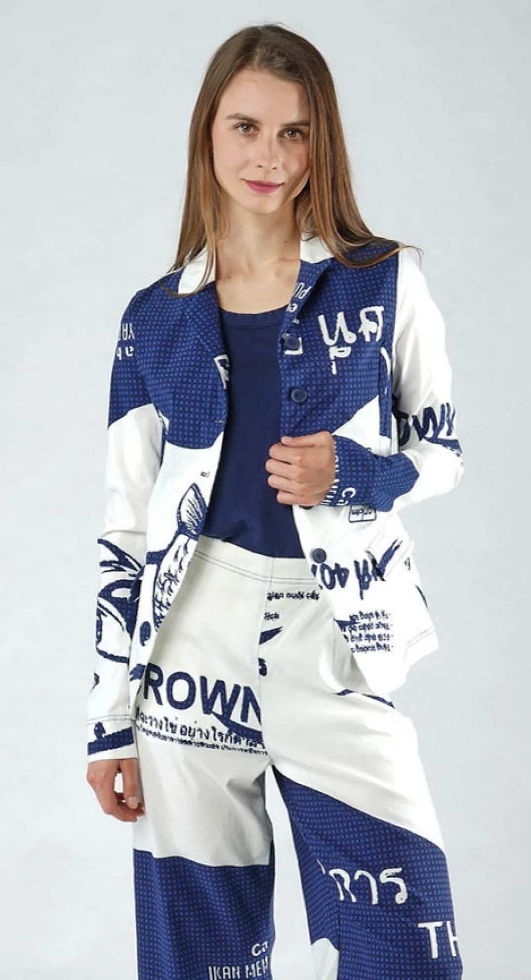 Rundholz Black Label Jackets^PRE-ORDER - Fitted Jacket in Navy Check (Pictured in Navy Print)